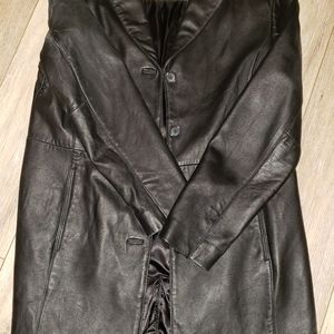 Women Black Leather Coat